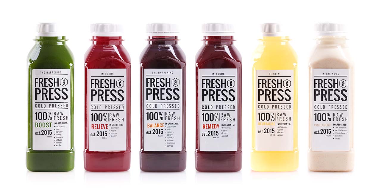 Detox package with cold-pressed juices and nut milk for 1-, 3- and 5-days cleanse
